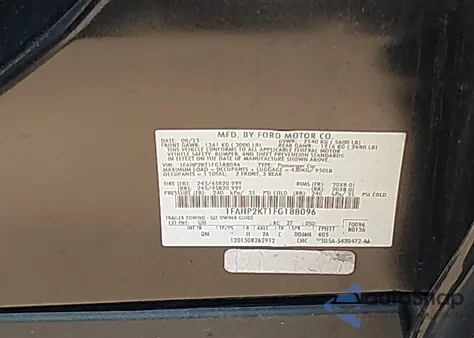 2015 Ford Taurus Sho from USA, damaged, VIN 1FAHP2KT1FG188096